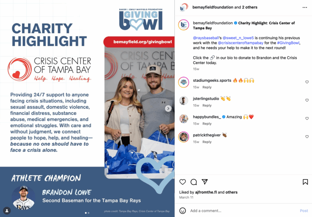 Highlight supporters and volunteers 